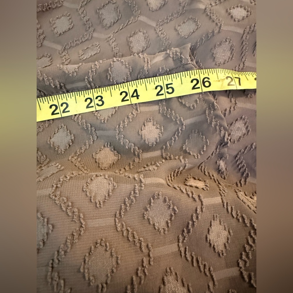 VaVa by Joy Han Bohemian Dress Taupe Big Bell Sleeves Size L Lace Trim Lined - Picture 10 of 14